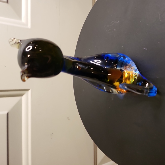 Vintage Murano Glass Cobalt and Amber Kitty Cat - Picture 7 of 10